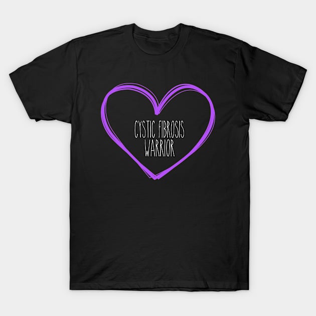 Cystic Fibrosis Warrior Heart Support T-Shirt by MerchAndrey